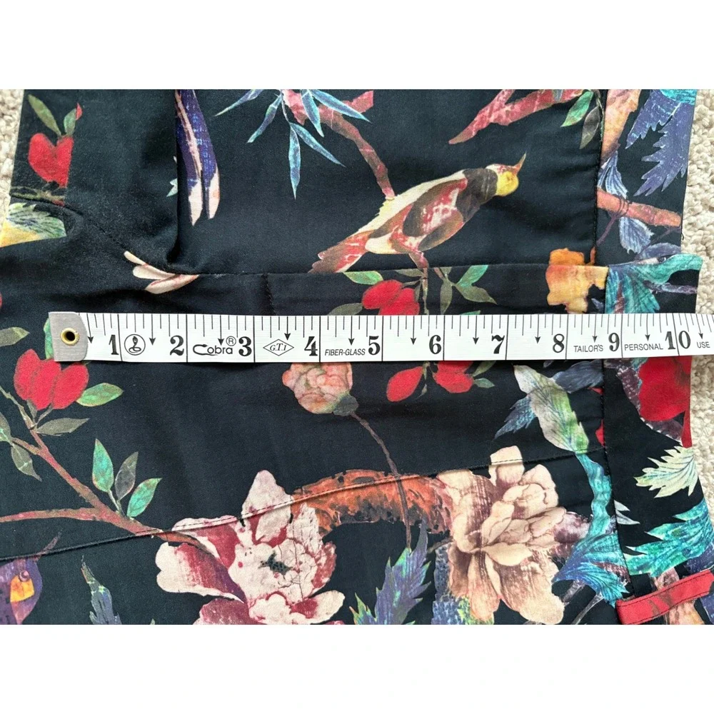Alice + Olivia Floral Whimsigoth Bird Print Trousers Slim Leg  Black  Size 6